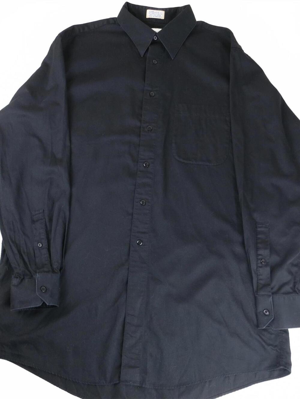 Murano Men's Classic Black Button-Up Dress Shirt 16 1/2-35